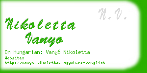 nikoletta vanyo business card